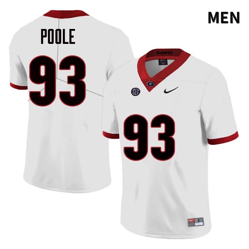 Georgia Bulldogs Men's Antonio Poole #93 White Stitched College UGA Football Jersey 23OA014ZN